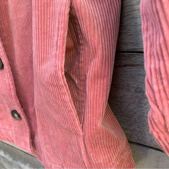 Boden Shacket Jacket Womens 6 Corduroy Pink Long Sleeve Button Wide Wale Shirt - Picture 11 of 16